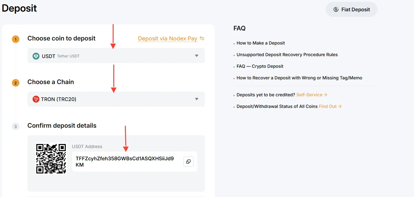 Получение адреса пополнения Bybit
