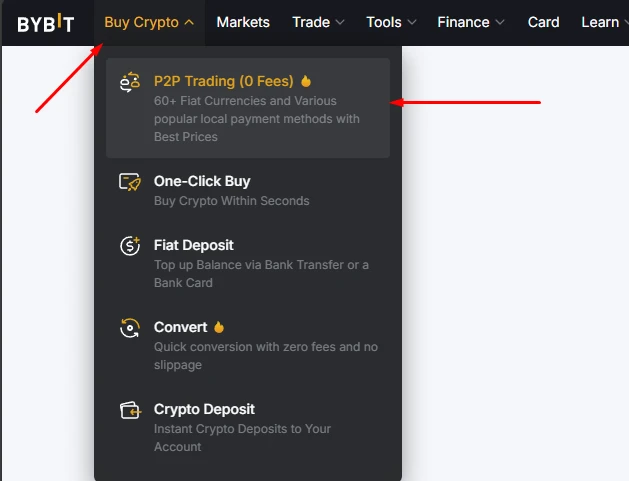 Раздел P2P Bybit